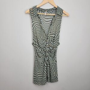 Free People Geometric Patterned Blouse - Black and Cream